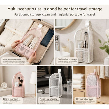 Stand-Up Breathable Mesh Toiletry Organizer, Multifunctional Waterproof Travel Cosmetic Bag, Travel Cosmetic Bag - Gray