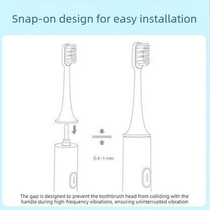Compatible with replacement brush heads for multiple models of rotary electric toothbrushes. Choose from 5 styles with different functions. High-density, rounded soft-bristle universal brush head set—5-piece set