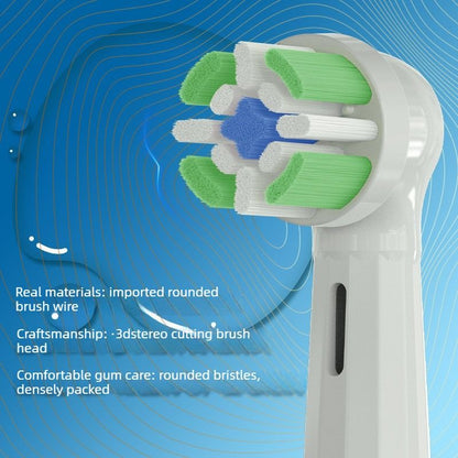 Replacement brush heads for rotary electric toothbrushes. Compatible with Oral-B's IO series (not genuine). High-density, rounded soft bristles. Pack of 4 (2 black, 2 white)