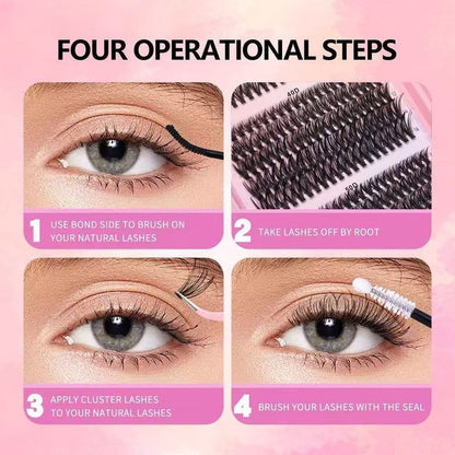 Segmented Cluster False Eyelash Set, 8–16 mm Mixed Lengths, Natural and Voluminous Eyelash Extensions
