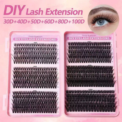 Segmented Cluster False Eyelash Set, 8–16 mm Mixed Lengths, Natural and Voluminous Eyelash Extensions
