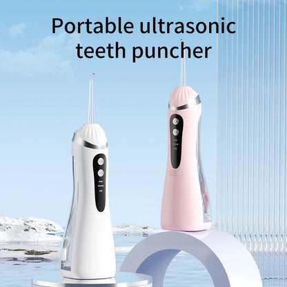 Portable Electric Water Flosser, 3-Speed High-Pressure, Orthodontic Home Oral Care Water Flosser - White