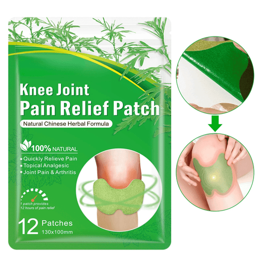 Knee joint pain relief patch, green herbal adhesive pad for knee
