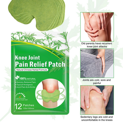 Mugwort Knee Joint Patches: Herbal Warm Compress Patches for Chronic Knee Pain and Relief from Cold Exposure During Exercise (48 pcs/4 boxes)