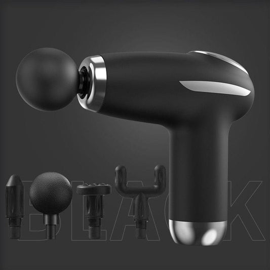 Portable mini fascia gun with ball head and three other massage attachments