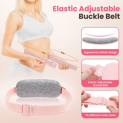 LED Display Period Heating Belt for Women, 5 Heat Settings & 4 Vibration Modes Wireless Menstrual Cramp Relief Waist Heating Pad - Pink
