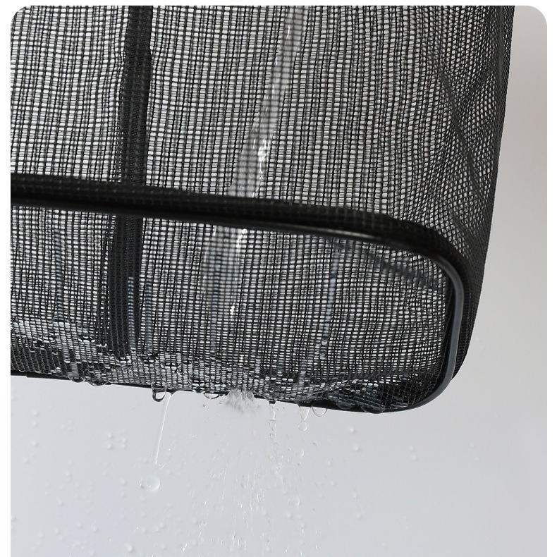 2-Pack Mesh Shower Caddy, Large Capacity Portable Travel Toiletry Bag with Quick-Drain Bottom - Black