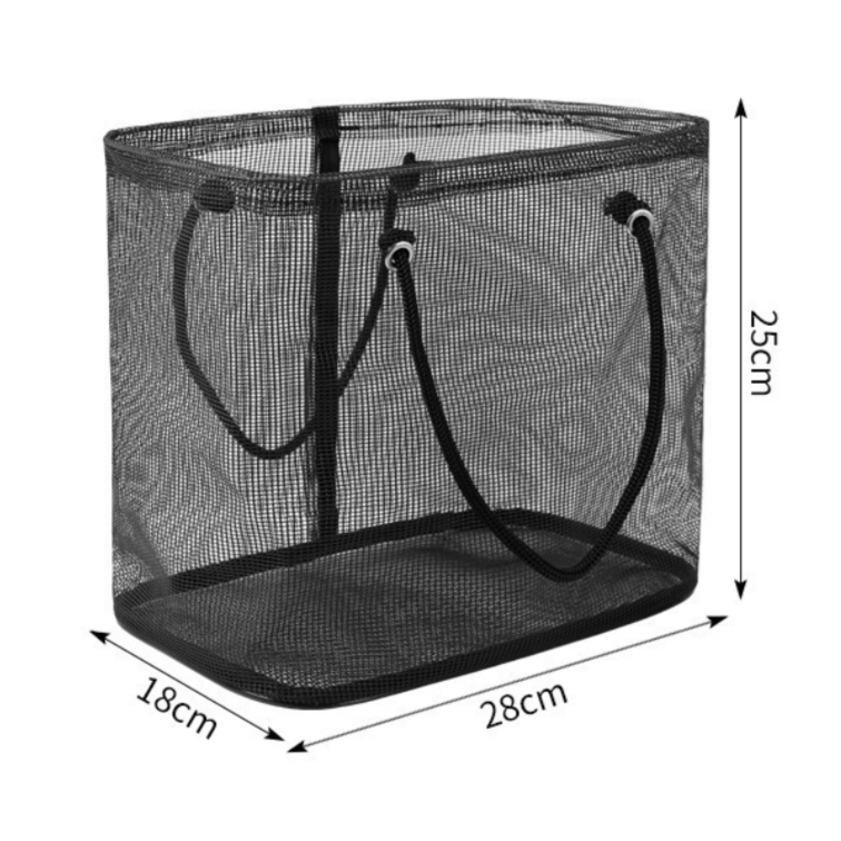 2-Pack Mesh Shower Caddy, Large Capacity Portable Travel Toiletry Bag with Quick-Drain Bottom - Black