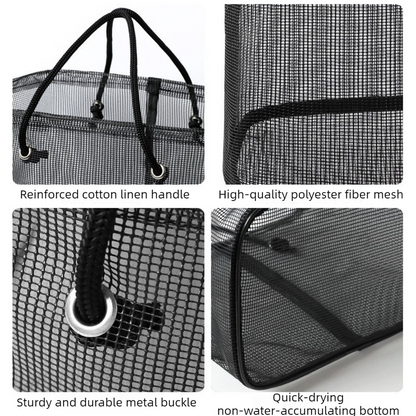 2-Pack Mesh Shower Caddy, Large Capacity Portable Travel Toiletry Bag with Quick-Drain Bottom - Gray