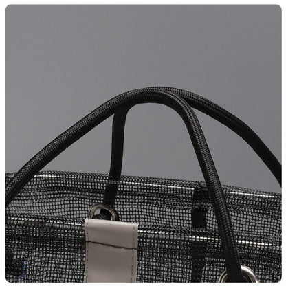 Mesh Shower Caddy, Portable Bath Tote Bag, Large Capacity Mesh Storage Basket for Bathroom Essentials - Black