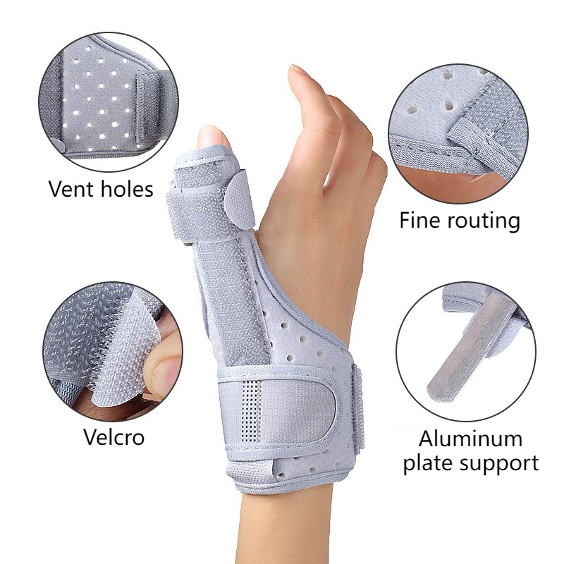 Thumb Support Brace, Adjustable Wrist & Thumb Stabilizer, Breathable Protector for Tendonitis—Black