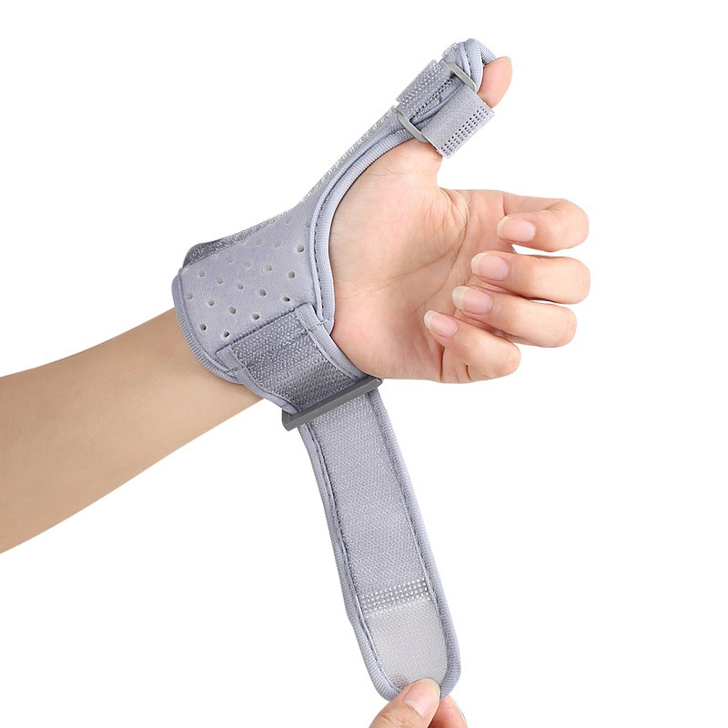 Thumb Support Brace, Adjustable Wrist & Thumb Stabilizer, Breathable Protector for Tendonitis—Black