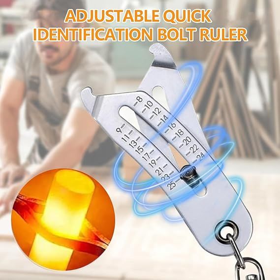 Portable Precise Thread Size Checker Keychain,Bolt Size Finder Keychain,Precise Bolt Sizes Finder Keychains