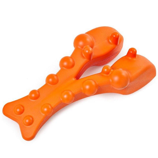 Orange neck massage pillow with raised nodules for targeted pressure