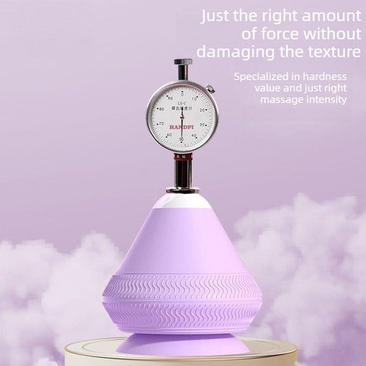 Compact suction cup massage ball on base with vibration control dial