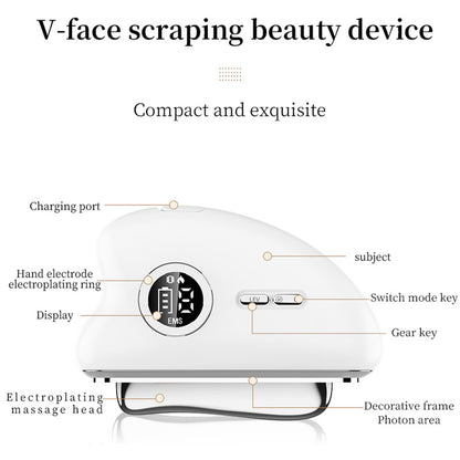 3-Speed Adjustable Smart Gua Sha Device - Photon Skin Rejuvenation Beauty Tool - EMS Microcurrent Lifting - Facial Massage Beauty Device - Constant-Temperature Gua Sha Beauty Device - Smart Digital Electric Gua Sha Board - Home Facial Care Tool - White
