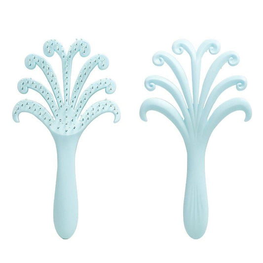 Octopus scalp massage brush, light blue, tentacle bristles and handle