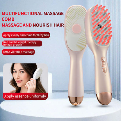 Advanced Scalp Essence Applicator Comb with EMS & LED Light Therapy - Electric Nano Spray Hair Regrowth Brush - Professional Vibration Massage Tool to Stimulate Follicles & Repair Roots