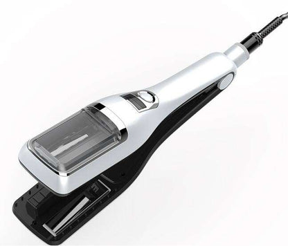 Silver Automatic Split End Remover & Hair Straightener Iron | Professional Snips for Damaged Hair Ends | Achieve Silky Smooth Hair without Losing Length | 2-in-1 Digital Hair Polisher Styler