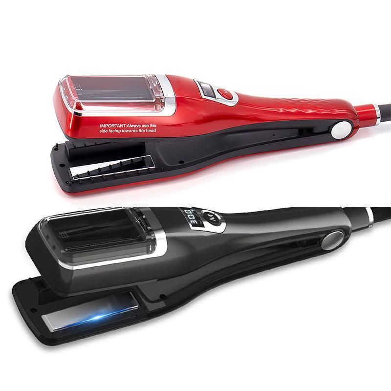 Silver Automatic Split End Remover & Hair Straightener Iron | Professional Snips for Damaged Hair Ends | Achieve Silky Smooth Hair without Losing Length | 2-in-1 Digital Hair Polisher Styler