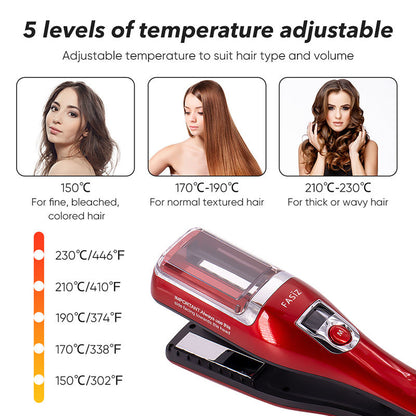 Silver Automatic Split End Remover & Hair Straightener Iron | Professional Snips for Damaged Hair Ends | Achieve Silky Smooth Hair without Losing Length | 2-in-1 Digital Hair Polisher Styler
