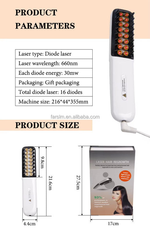 2-in-1 Smart AI Hair Straightener Brush & Red Light Therapy Comb - Cordless Mini Hot Comb with 3 Temp Settings - Portable Ceramic Straightening Brush for Travel & Quick Touch-ups - Fast Heating Hair Styler