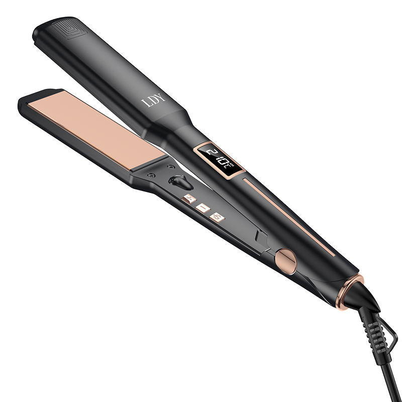 White Advanced Titanium Ion Flat Iron - Professional Hair Straightening & Curling Styler - Ventilated Plates for Steam Release - Instant Heat-up Salon Styling Tool with Auto Shut-Off