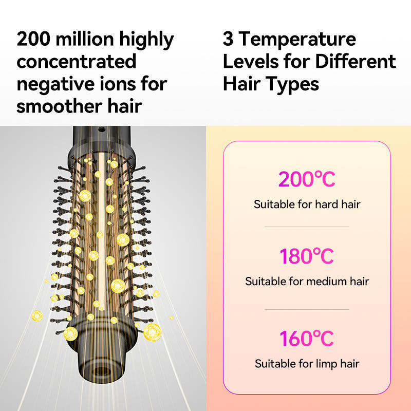 Wireless Heated Volume Brush | 2-in-1 Ionic Straightening & Curling Comb | Wide Pitch Heater for Root-to-Tip Smoothness | Portable USB Rechargeable Hair Styler | Professional Anti-Scald Design