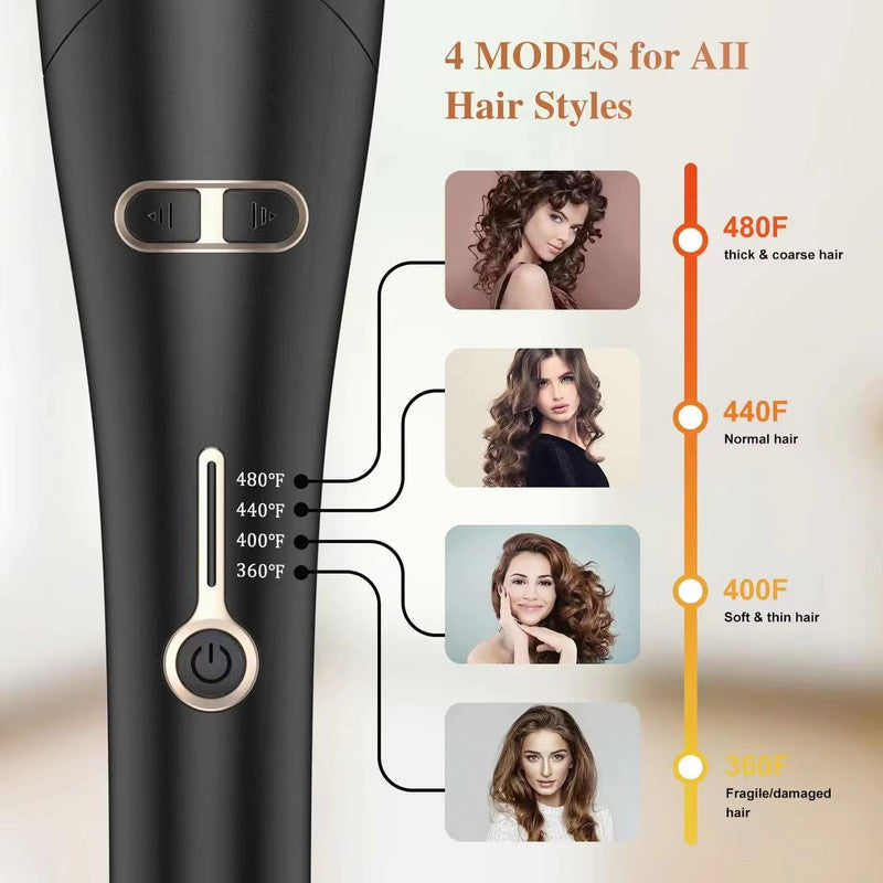 Smart Auto-Rotating Ceramic Curling Wand (EU Plug) | 360° Automatic Hair Roller for Natural Curls | Fast PTC Heating & 4 Temp Levels | Ergonomic Torch Design | Safe Salon-Style Curls at Home
