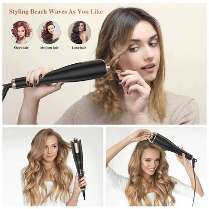 Smart Auto-Rotating Ceramic Curling Wand (EU Plug) | 360° Automatic Hair Roller for Natural Curls | Fast PTC Heating & 4 Temp Levels | Ergonomic Torch Design | Safe Salon-Style Curls at Home