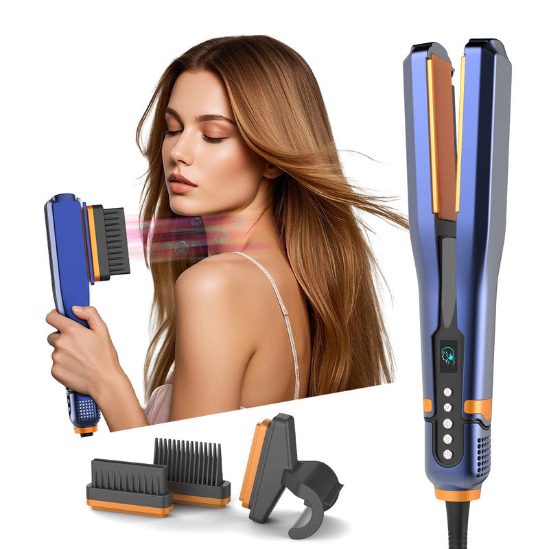 Blue Revolutionary Wet to Straight Airflow Styler | 2-in-1 Ionic Hair Dryer & Straightener | 200 Million Negative Ions for Frizz-Free Shine | 1600W High-Speed Air Flat Iron | Time-Saving Daily Tool