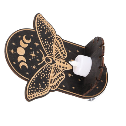 Wooden Candle Holder Hanging Decoration LED Animal Candlestick Crystal Display Stand for Meditation Home Decor