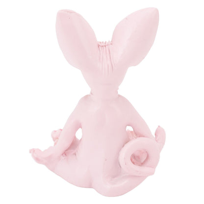 Cat Meditate Statue Vivid Details Cat Meditate Collectible Figurines for Homes Office Yoga Room Ornaments Gifts Pink