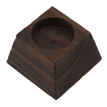 Candle Holder Trapezoid Wood Retro Table Decoration Ornament for Christmas Day Wedding Black Wood