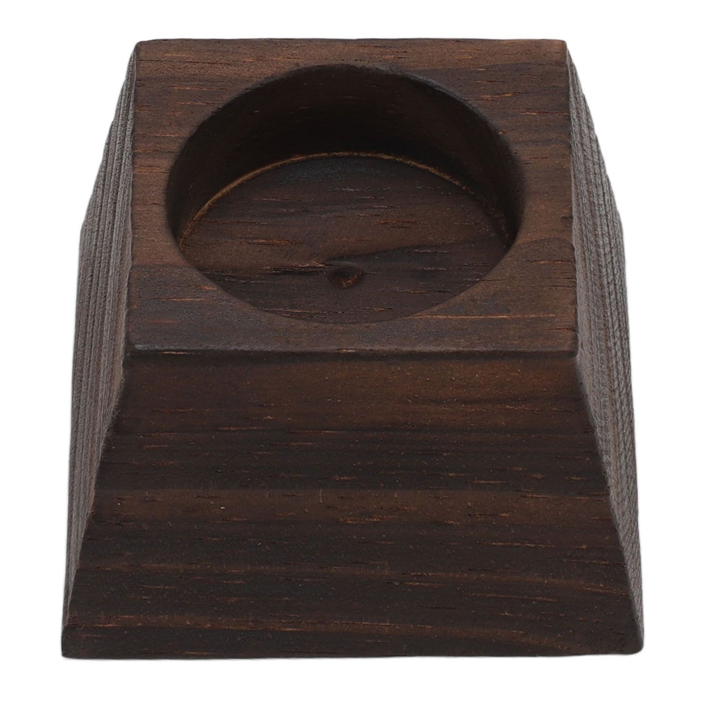 Candle Holder Trapezoid Wood Retro Table Decoration Ornament for Christmas Day Wedding Black Wood