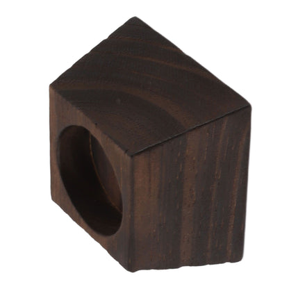 Candle Holder Trapezoid Wood Retro Table Decoration Ornament for Christmas Day Wedding Black Wood