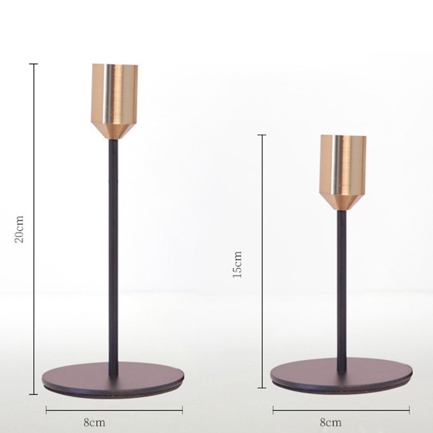 2 Pcs Metal Candle Holder Simple Modern Design Antique Black Candlestick Decoration for Home Wedding