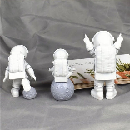 3 Piece Astronaut Figurines Cute Nordic Style PVC Spaceman Desk Decor for Cake Decoration Kids Room Bedroom Bookshelf