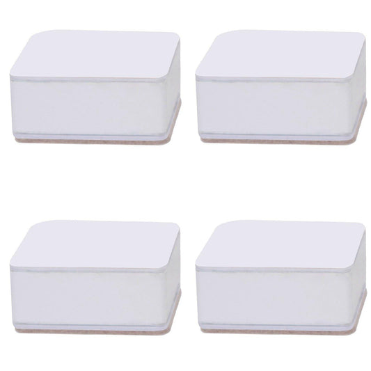 Furniture riser pads set of 4, white felt top with metal base, anti-slip lift blocks