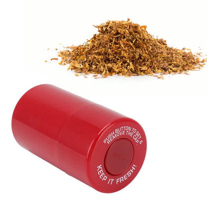Round Plastic Airtight Stash Jar Smell Proof Tobacco Herb Storage Case Sealed Tank Container for Outdoor Travel Red