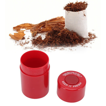Round Plastic Airtight Stash Jar Smell Proof Tobacco Herb Storage Case Sealed Tank Container for Outdoor Travel Red