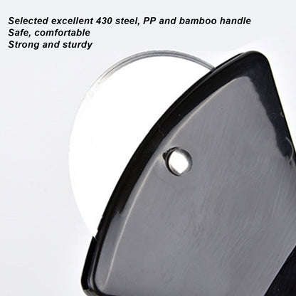 Pizza Knife 430 Steel PP Bamboo Handle Ergonomically Round Axe Pizza Cutter for Home Restaurants Red