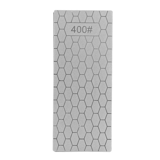 Rectangle diamond sharpening stone, light gray, honeycomb pattern, 400# grit marking
