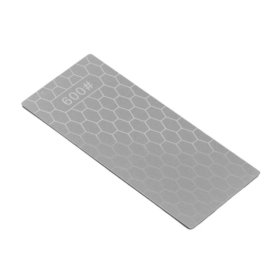 Diamond sharpening stone rectangle, light gray hex pattern and 600 grit label
