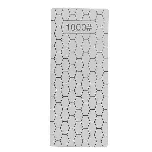 1000 grit diamond sharpening stone rectangle, light gray with hex pattern texture
