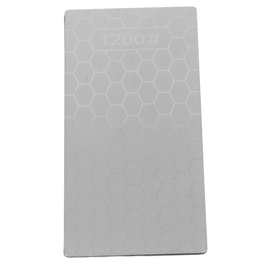 Diamond sharpening stone plate in light gray with hex pattern and 1200 grit marking