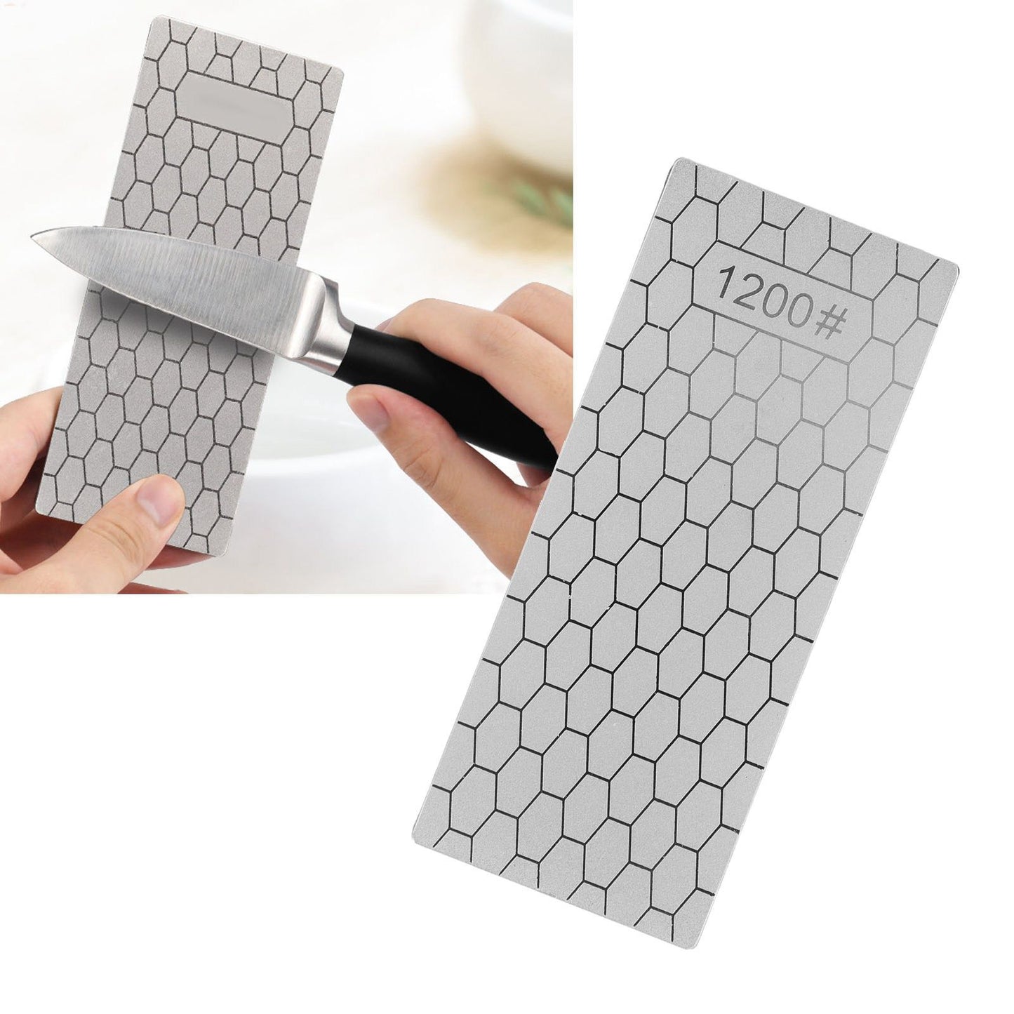 Diamond Sharpening Stone Rectangle Diamond Knife Sharpening Plate Whetstone Grindstone Grinder Tool for Kitchen 1200 Grit