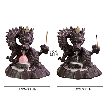 Ceramic Chinese Auspicious Dragon Backflow Incense Burner