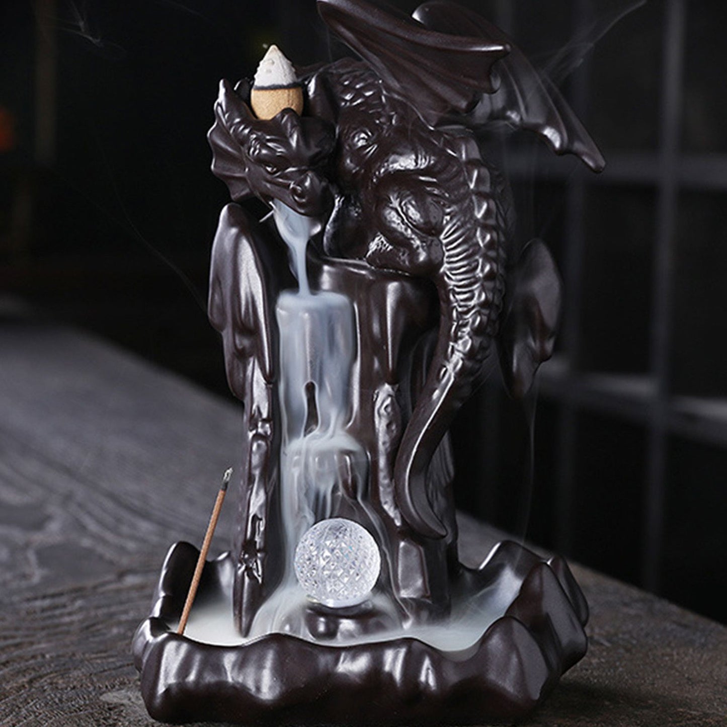 Ceramic Chinese Auspicious Dragon Backflow Incense Burner