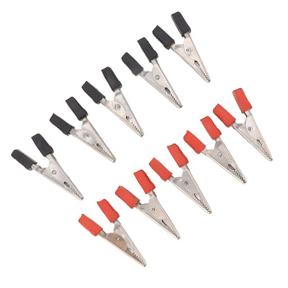 20 Pcs Crocodile Clip Red and Black 1cm Opening Electrical Test Clamp Stainless Steel Battery Cable Clips